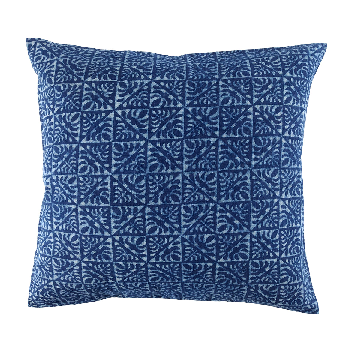 Indigo cushion covers with hand block print, abstract design - Reyavi